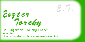 eszter toreky business card